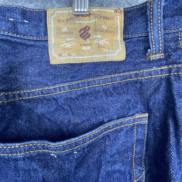Rocawear Denim Company Jeans Mens 40 x 32 Dark Hip Hop Y2K Straight Baggy - Picture 4 of 10